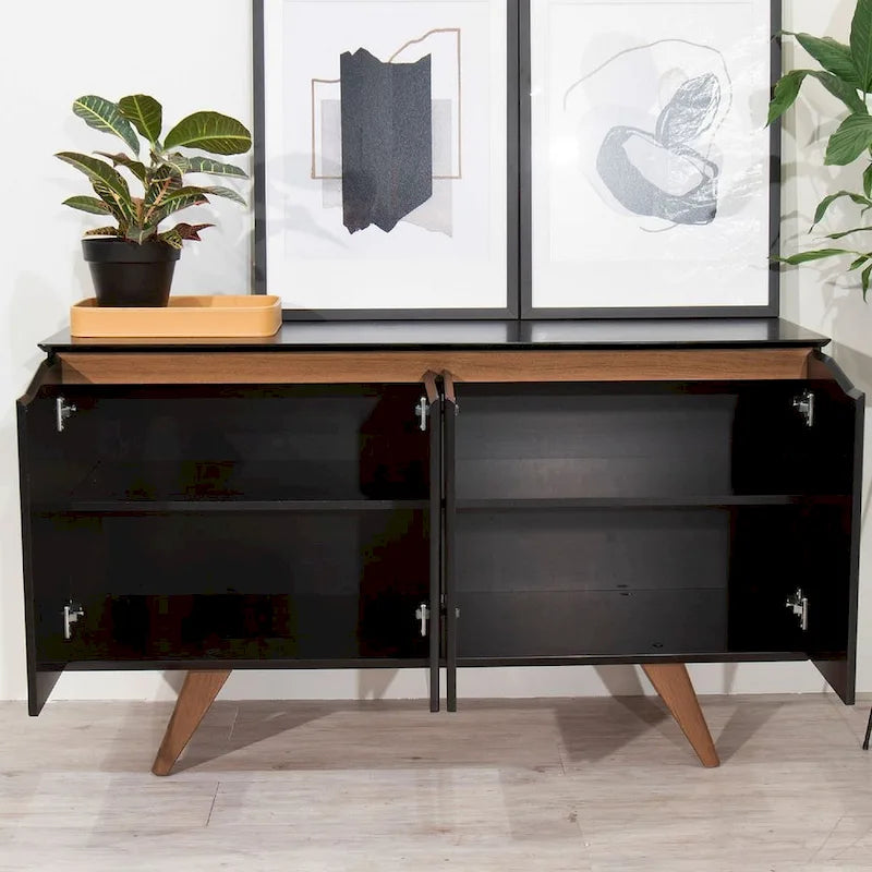 Manhattan Comfort Tudor 53.15 Sideboard with 4 Shelves
