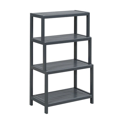 NewRidge Solid Wood Dunnsville 4-Tier Stepback Shelf, Bookcase