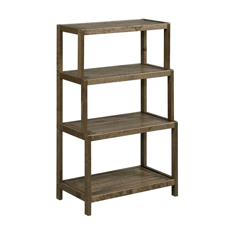 NewRidge Solid Wood Dunnsville 4-Tier Stepback Shelf, Bookcase