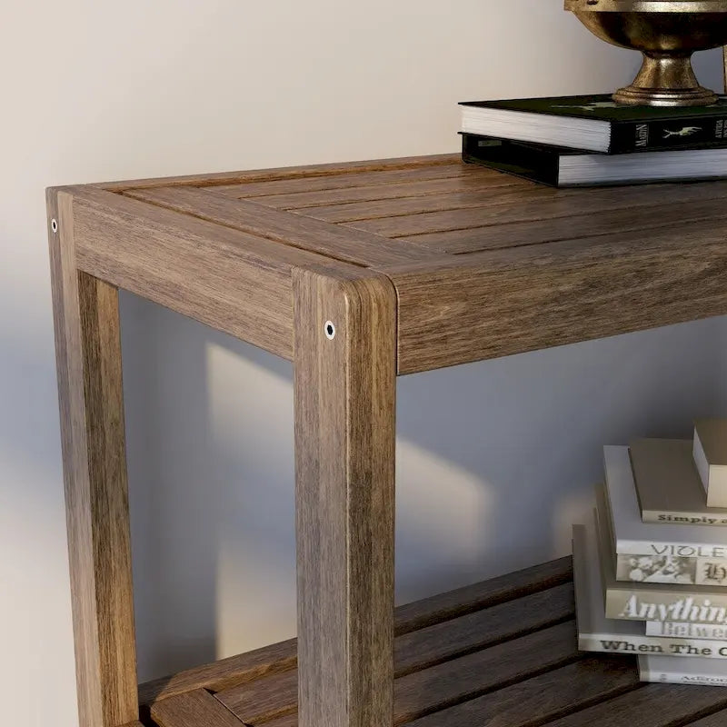 NewRidge Solid Wood Dunnsville 4-Tier Stepback Shelf, Bookcase