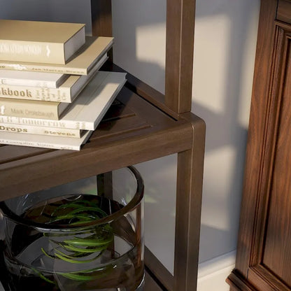 NewRidge Solid Wood Dunnsville 4-Tier Stepback Shelf, Bookcase