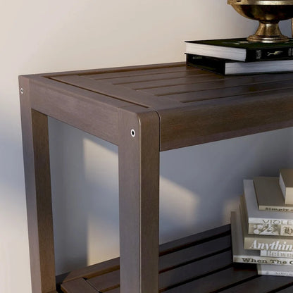 NewRidge Solid Wood Dunnsville 4-Tier Stepback Shelf, Bookcase