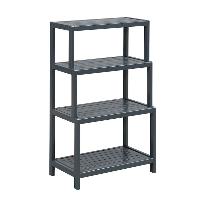 NewRidge Solid Wood Dunnsville 4-Tier Stepback Shelf, Bookcase