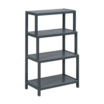 NewRidge Solid Wood Dunnsville 4-Tier Stepback Shelf, Bookcase