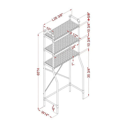 Kilrea Traditional Over the Toilet Shelf Organizer by Furniture of America