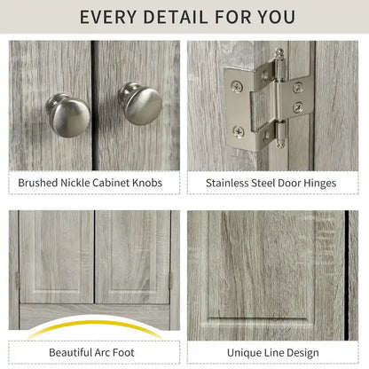 Grey Triangle Bathroom Storage Cabinet with Adjustable Shelves