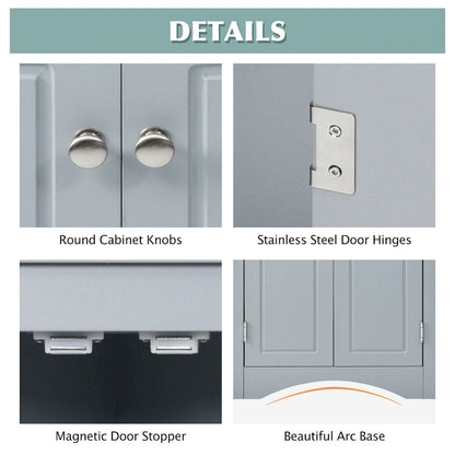 Grey Triangle Bathroom Storage Cabinet with Adjustable Shelves