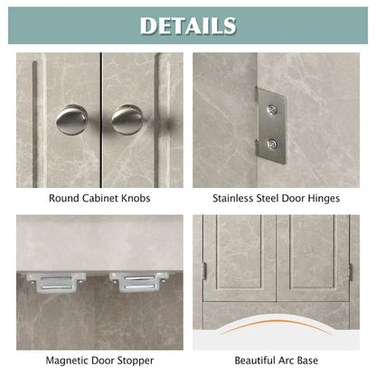 Grey Triangle Bathroom Storage Cabinet with Adjustable Shelves