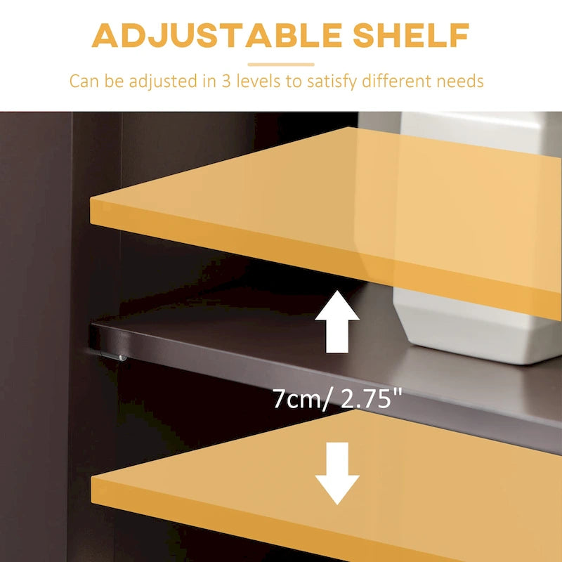 kleankin Modern Bathroom Storage Cabinet Free Standing Cupboard with Drawer and Adjustable Shelf - 11.75*23.5*42.75