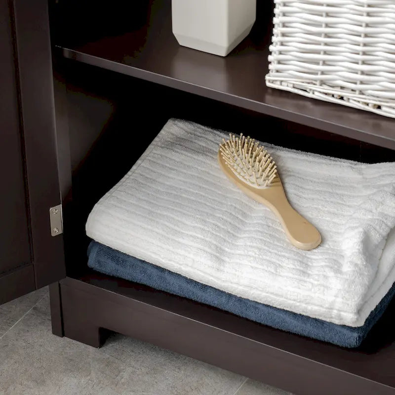 kleankin Modern Bathroom Storage Cabinet Free Standing Cupboard with Drawer and Adjustable Shelf - 11.75*23.5*42.75