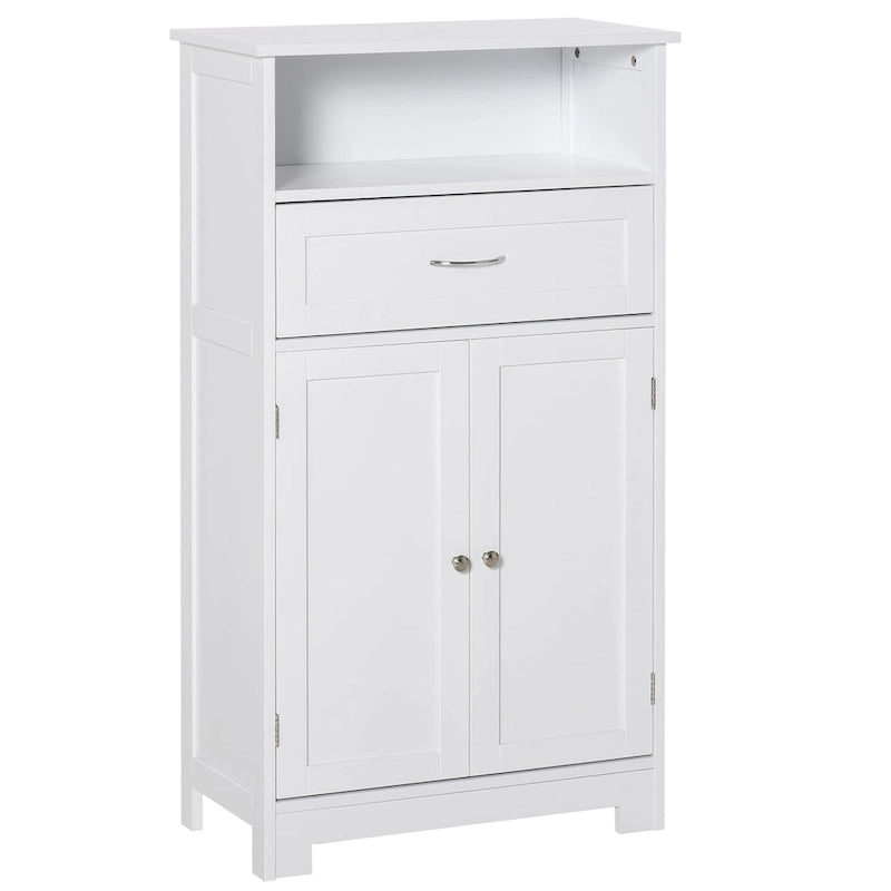 kleankin Modern Bathroom Storage Cabinet Free Standing Cupboard with Drawer and Adjustable Shelf - 11.75*23.5*42.75
