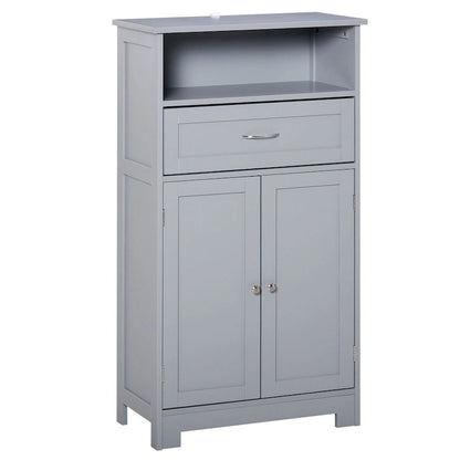 kleankin Modern Bathroom Storage Cabinet Free Standing Cupboard with Drawer and Adjustable Shelf - 11.75*23.5*42.75