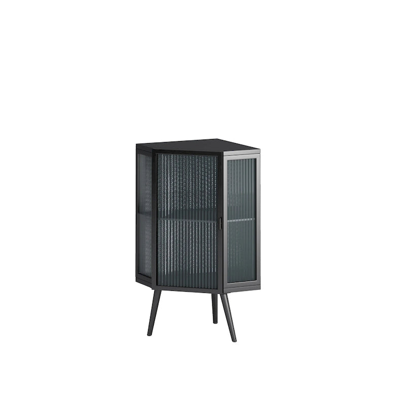 22.25 Floor Coner Cabinet with Tempered Glass Door