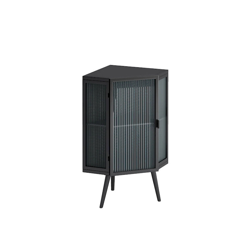22.25 Floor Coner Cabinet with Tempered Glass Door