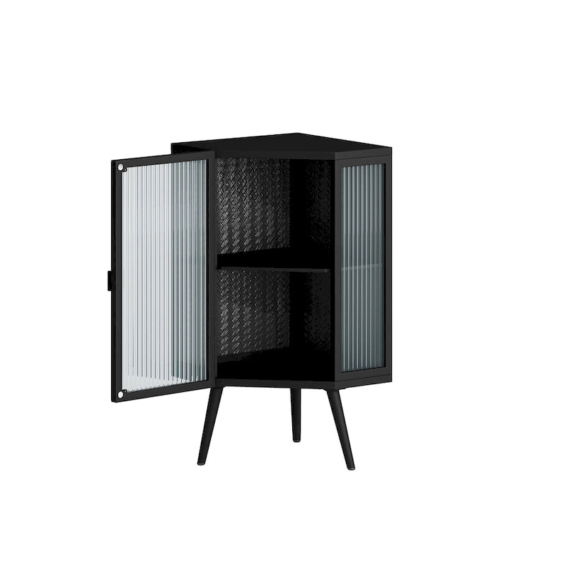 22.25 Floor Coner Cabinet with Tempered Glass Door