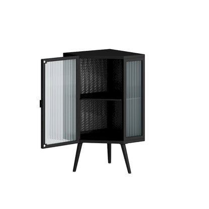 22.25 Floor Coner Cabinet with Tempered Glass Door