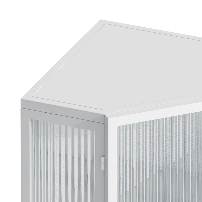 22.25 Floor Coner Cabinet with Tempered Glass Door