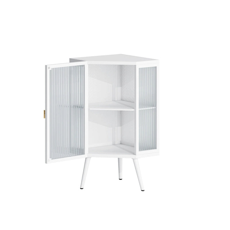22.25 Floor Coner Cabinet with Tempered Glass Door