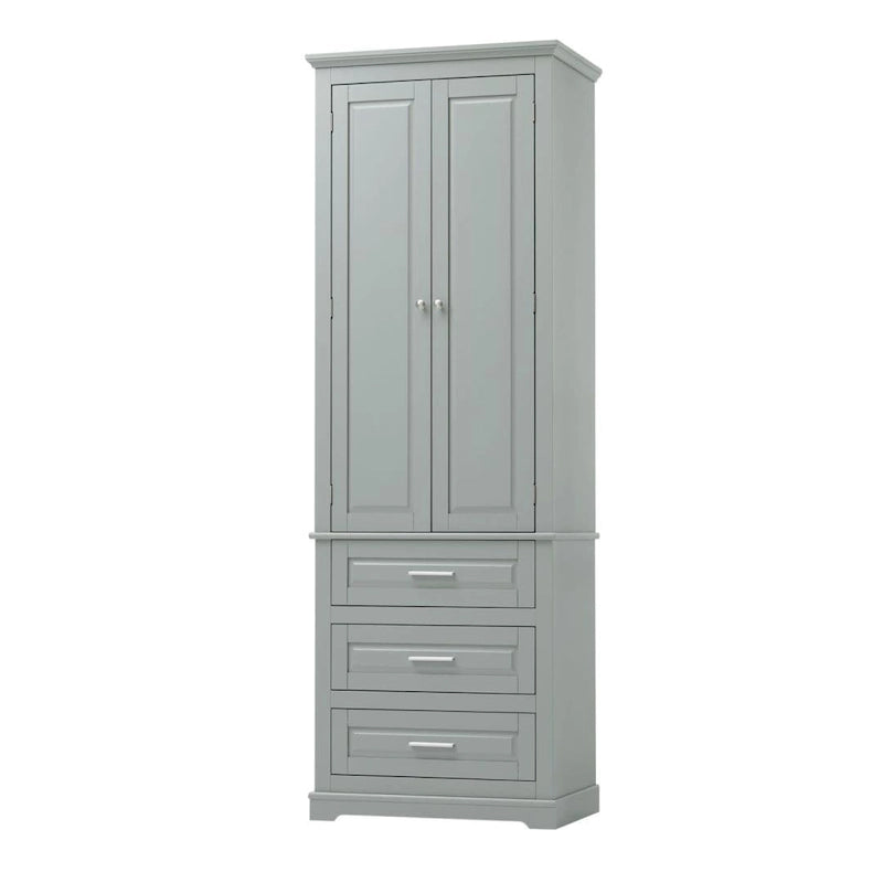 Tall Storage Cabinet with Three Drawers for Bathroom
