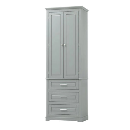 Tall Storage Cabinet with Three Drawers for Bathroom