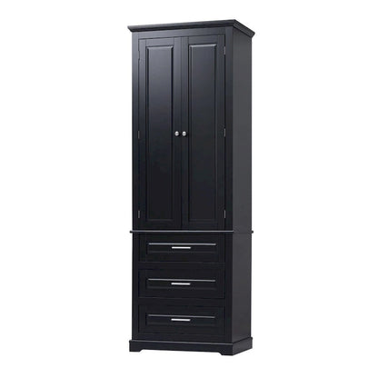 Tall Storage Cabinet with Three Drawers for Bathroom