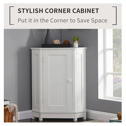 Bathroom MDF Cabinet Triangle Corner Storage Cabinet with Adjustable Shelf