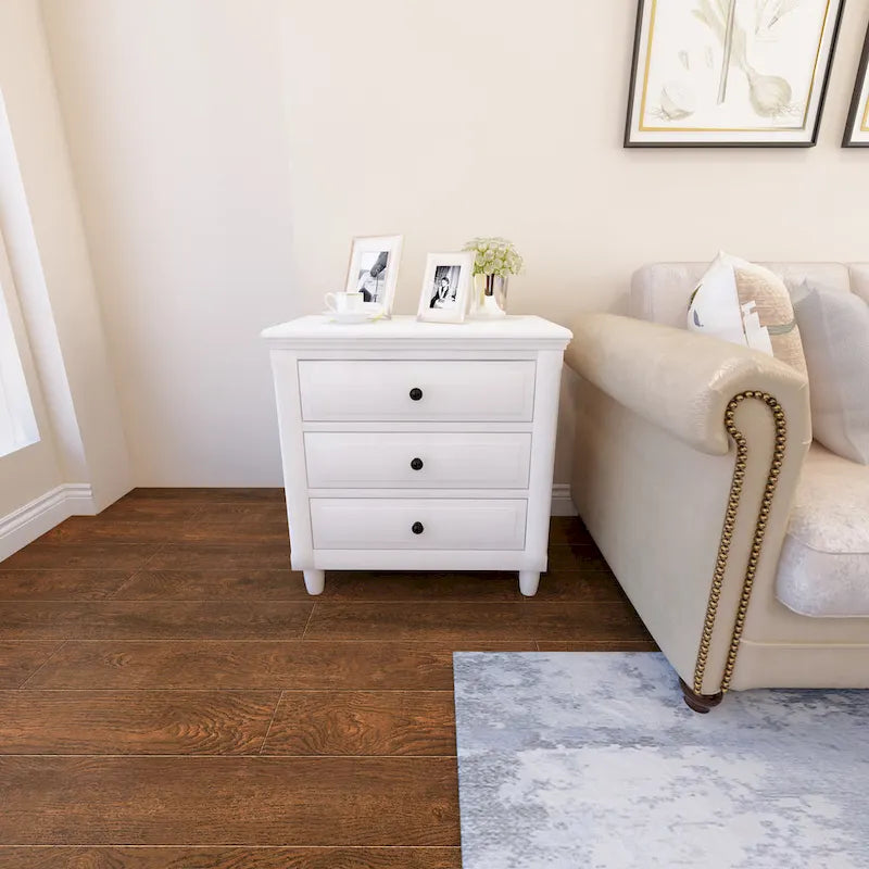 3-Drawer Nightstand Storage Wood Cabinet