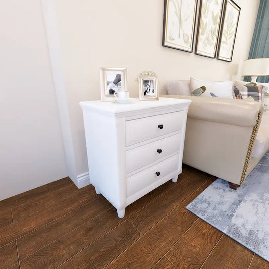 3-Drawer Nightstand Storage Wood Cabinet