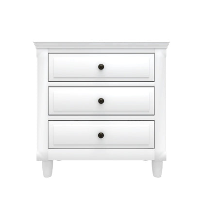 3-Drawer Nightstand Storage Wood Cabinet