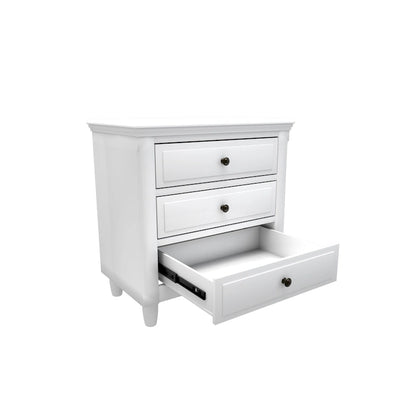 3-Drawer Nightstand Storage Wood Cabinet
