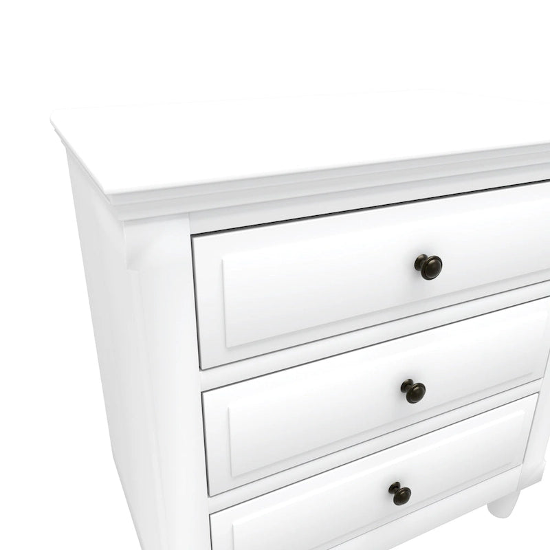 3-Drawer Nightstand Storage Wood Cabinet