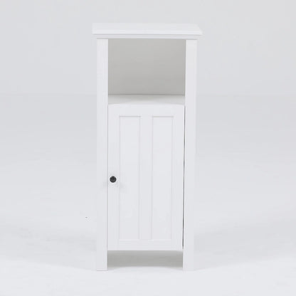 White Manufactured Wood Space-saving Bathroom Storage Cabinet