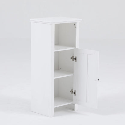 White Manufactured Wood Space-saving Bathroom Storage Cabinet