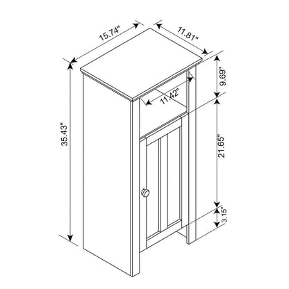 White Manufactured Wood Space-saving Bathroom Storage Cabinet