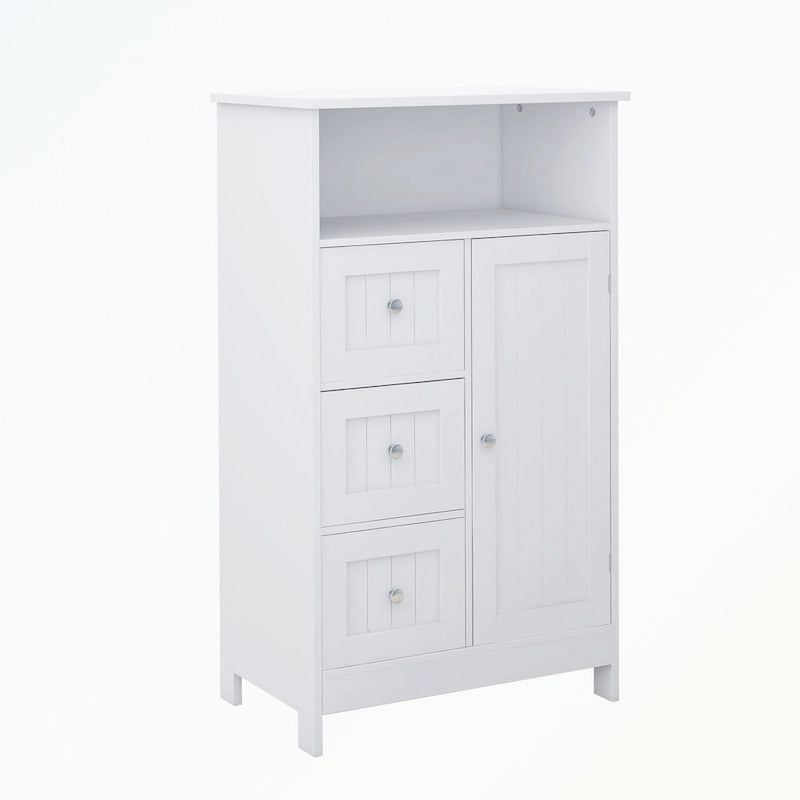 Bathroom standing storage cabinet with 3 drawers and 1 door