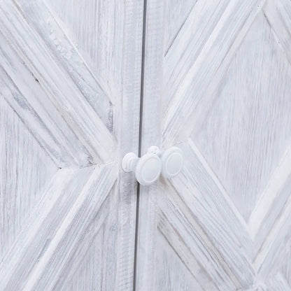 Kendra 94 Reclaimed Pine White Washed Painted Carved Sideboard