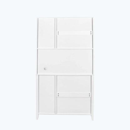 Large Kitchen Pantry Storage Cabinet with Glass Doors,Drawers & Open Shelves