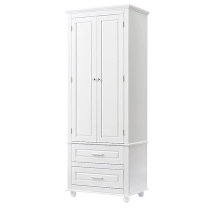 Tall Storage Cabinet with Two Drawers - N/A