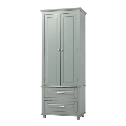 Tall Storage Cabinet with Two Drawers - N/A
