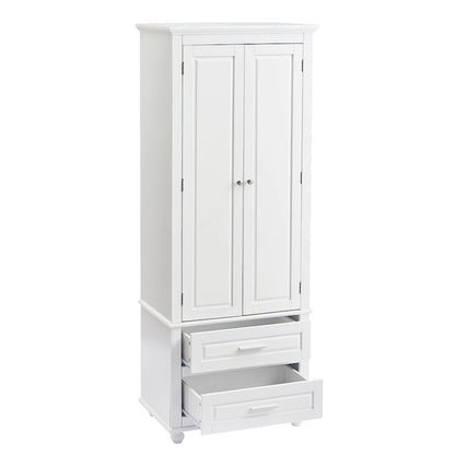 Tall Storage Cabinet with Two Drawers - N/A
