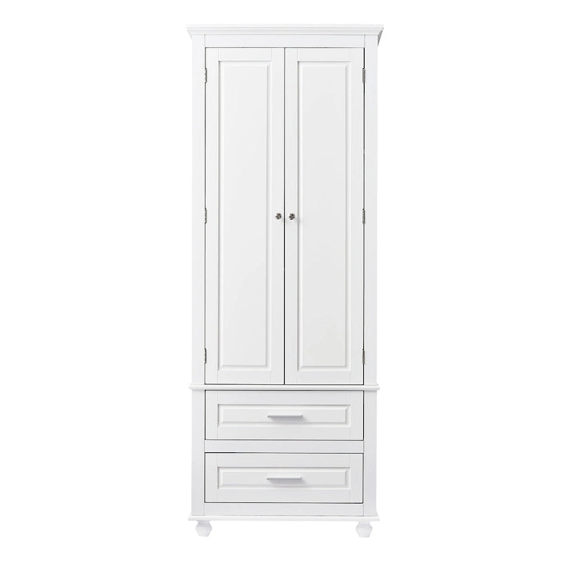 Tall Storage Cabinet with Two Drawers - N/A