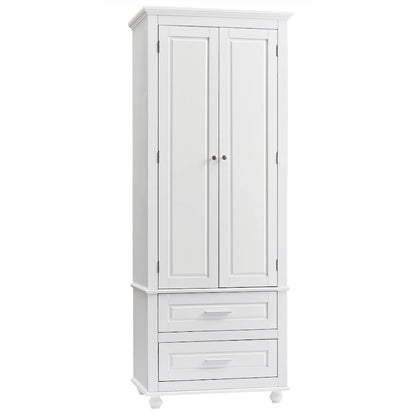 Tall Storage Cabinet with Two Drawers - N/A