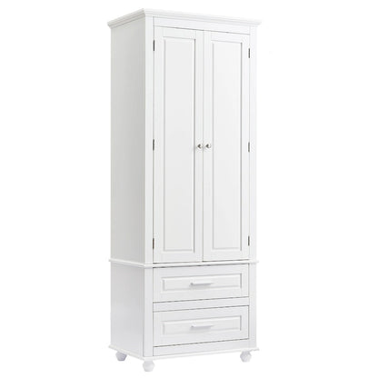 Tall Storage Cabinet with Two Drawers - N/A
