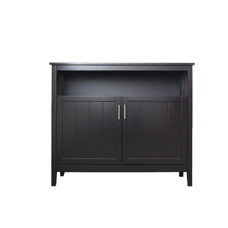 White Black Kitchen Storage Sideboard and Buffet Server Cabinet - 40WX16DX34H