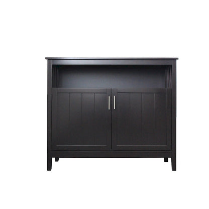 White Black Kitchen Storage Sideboard and Buffet Server Cabinet - 40WX16DX34H