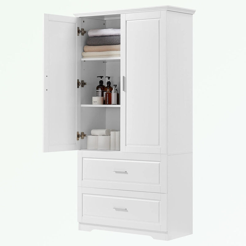 Bathroom Storage Cabinet with Two Doors Two Drawers