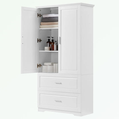 Bathroom Storage Cabinet with Two Doors Two Drawers