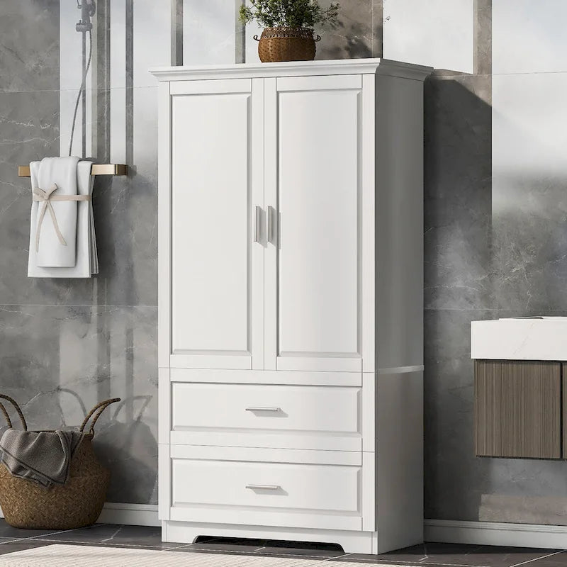 Bathroom Storage Cabinet with Two Doors Two Drawers