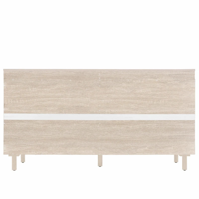 4 Door Rattan Storage Cabinet with Adjustable Shelves