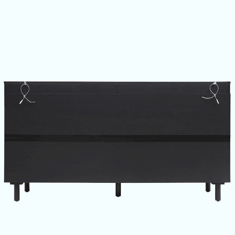 4 Door Rattan Storage Cabinet with Adjustable Shelves